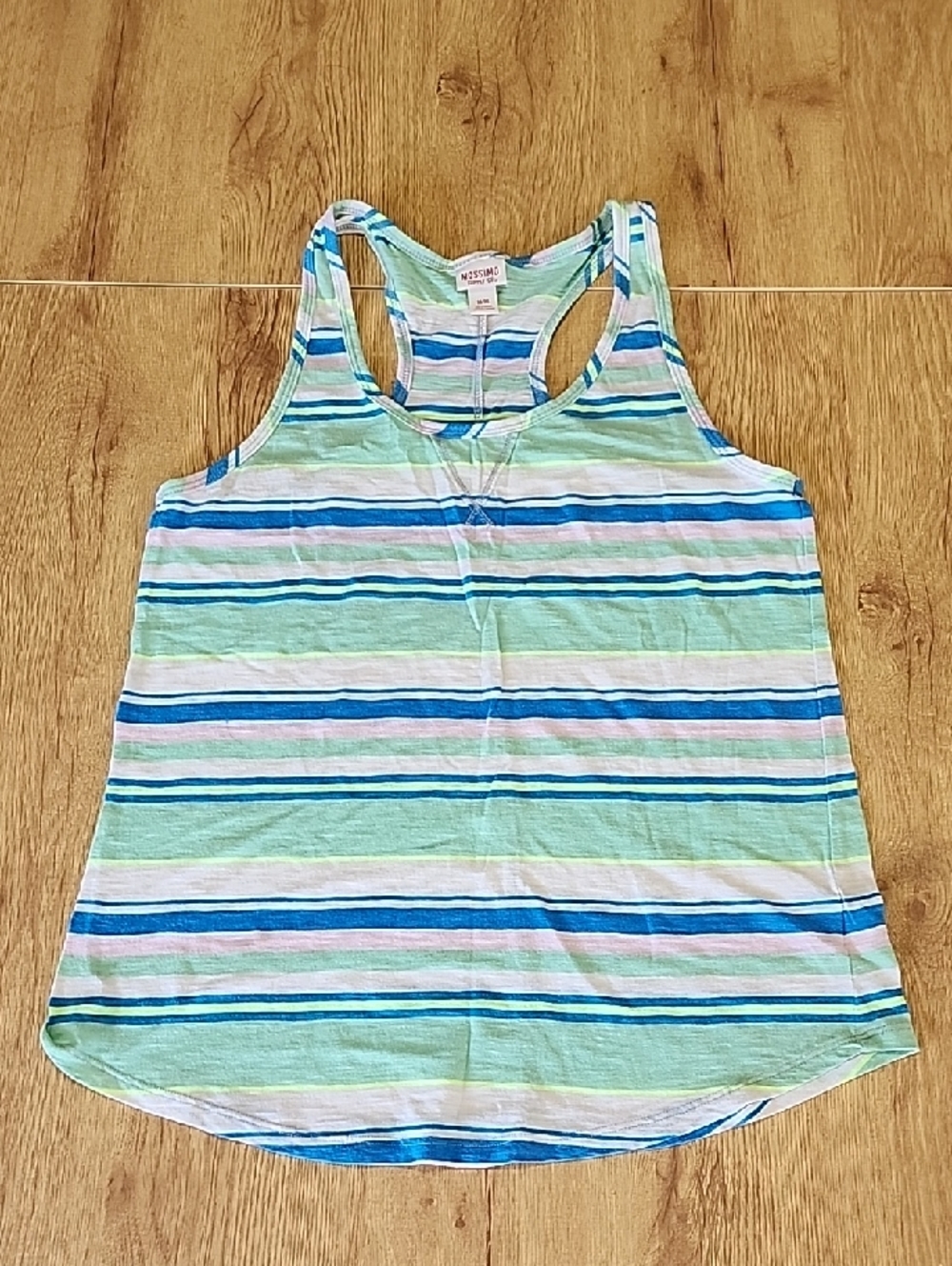 Mossimo Supply Co. Women's Striped Racerback Tank Top - Light Green Multi